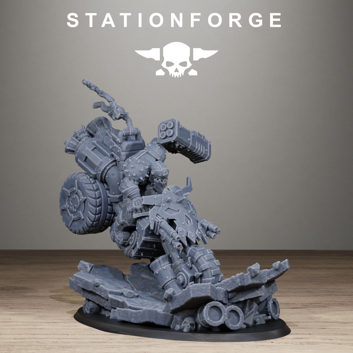 3D Printed Orkaz Biker Boss by StationForge Miniatures
