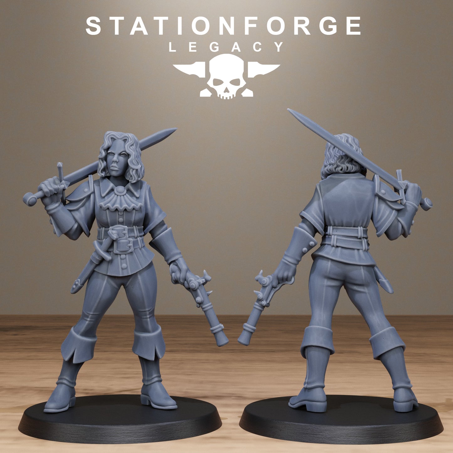 3D Printed Thorncrest Hunter Sisters by StationForge Miniatures