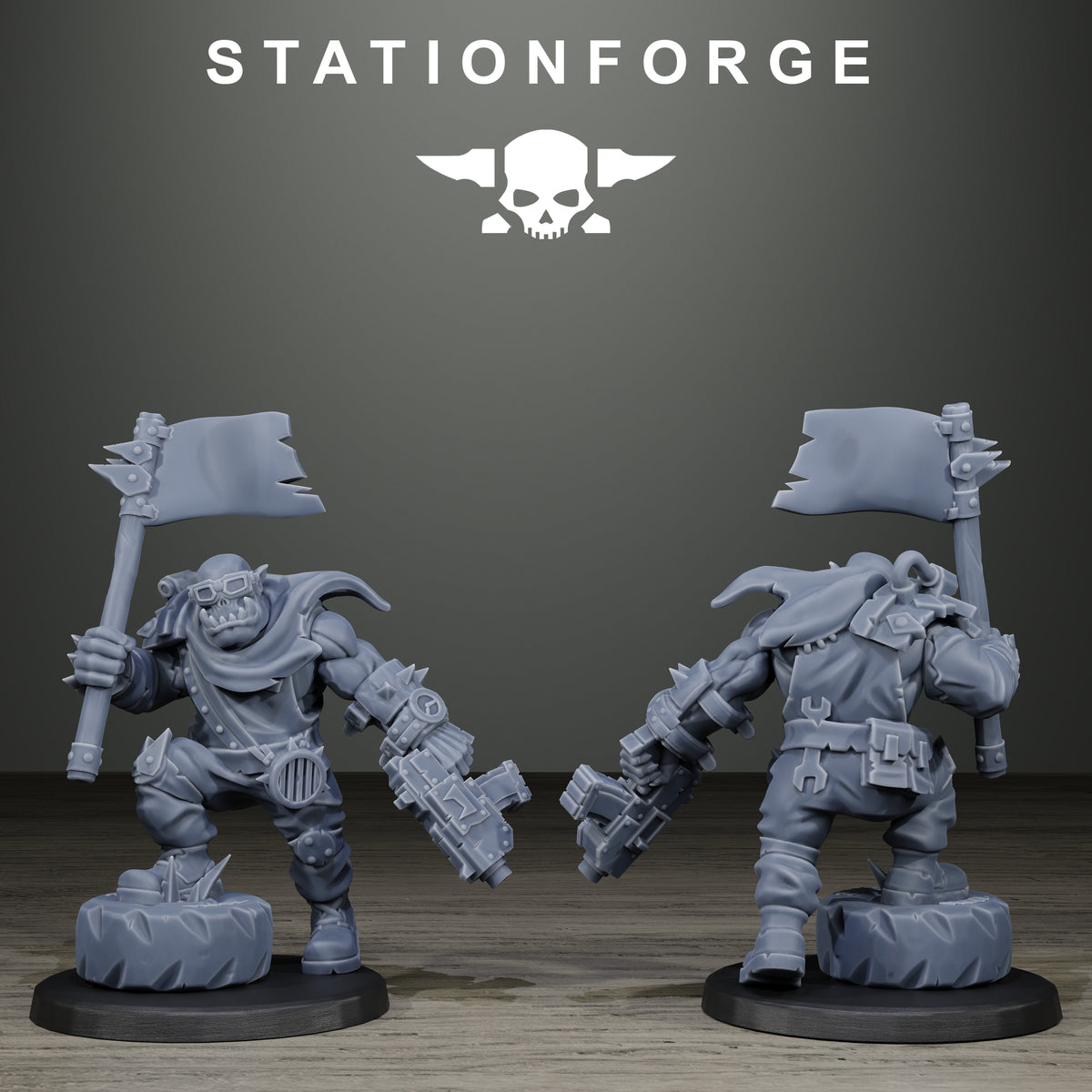 3D Printed Orkaz Scrappers by StationForge Miniatures