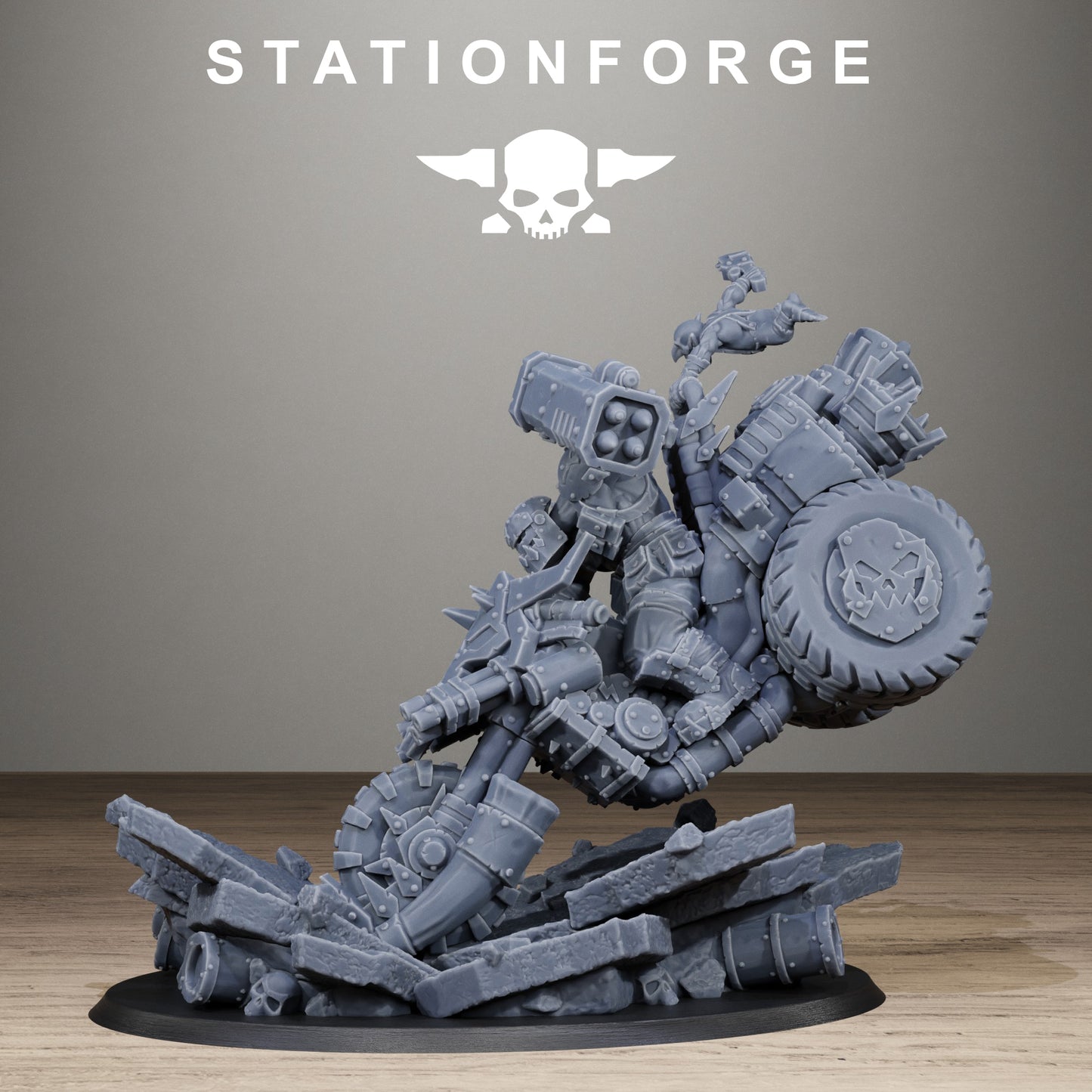 3D Printed Orkaz Biker Boss by StationForge Miniatures