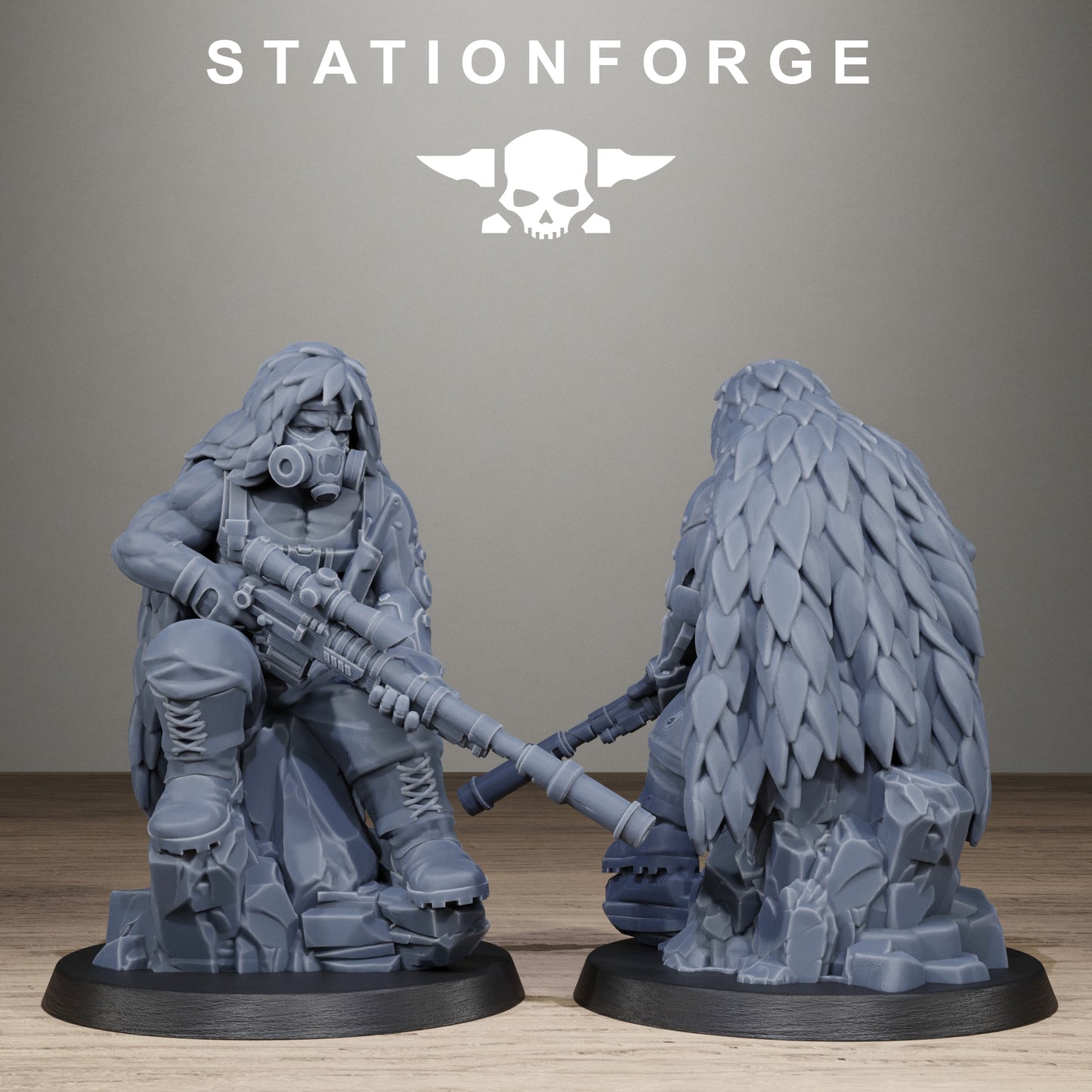 3D Printed GrimGuard Jungle Snipers by StationForge Miniatures