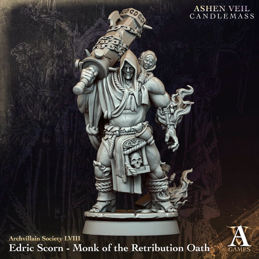3D Printed Edric Scorn - Monk of the Retribution Oath by Archvillain Games