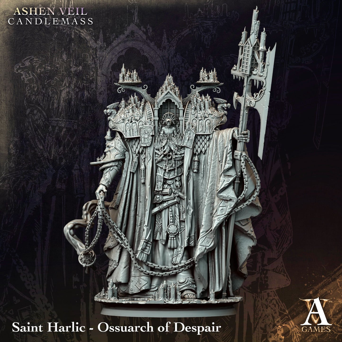 3D Printed Saint Harlic - Ossuarch of Despair by Archvillain Games