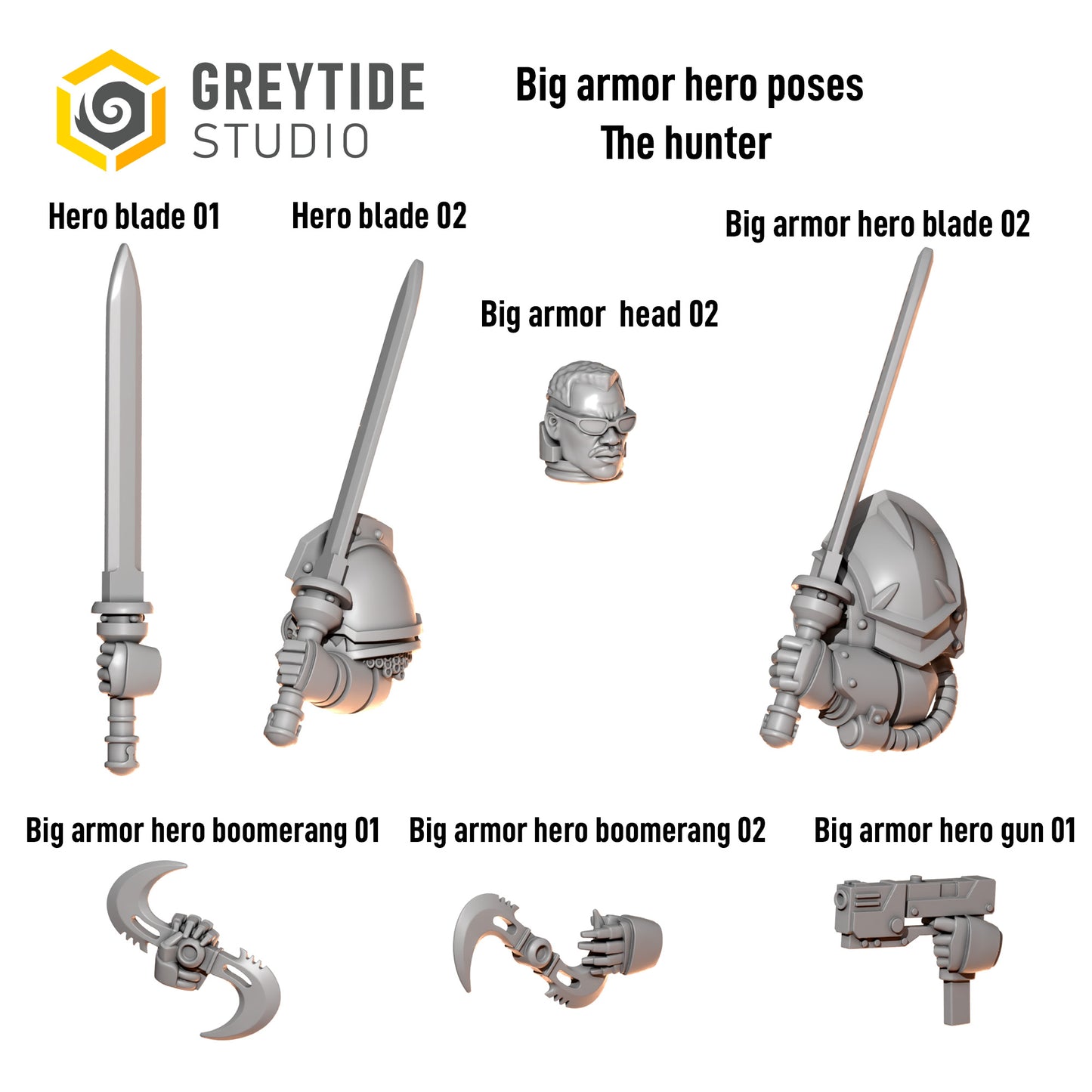 3d Printed Anvil Wardens Champion Hunter Hero Upgrade Kit by Greytide Studio