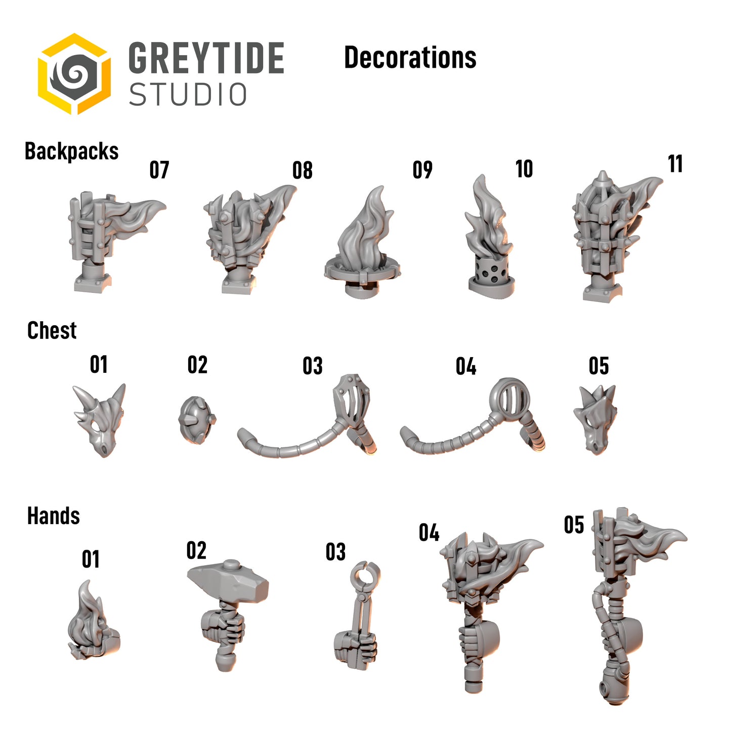 3d Printed Anvil Wardens Decorations Pack by Greytide Studio