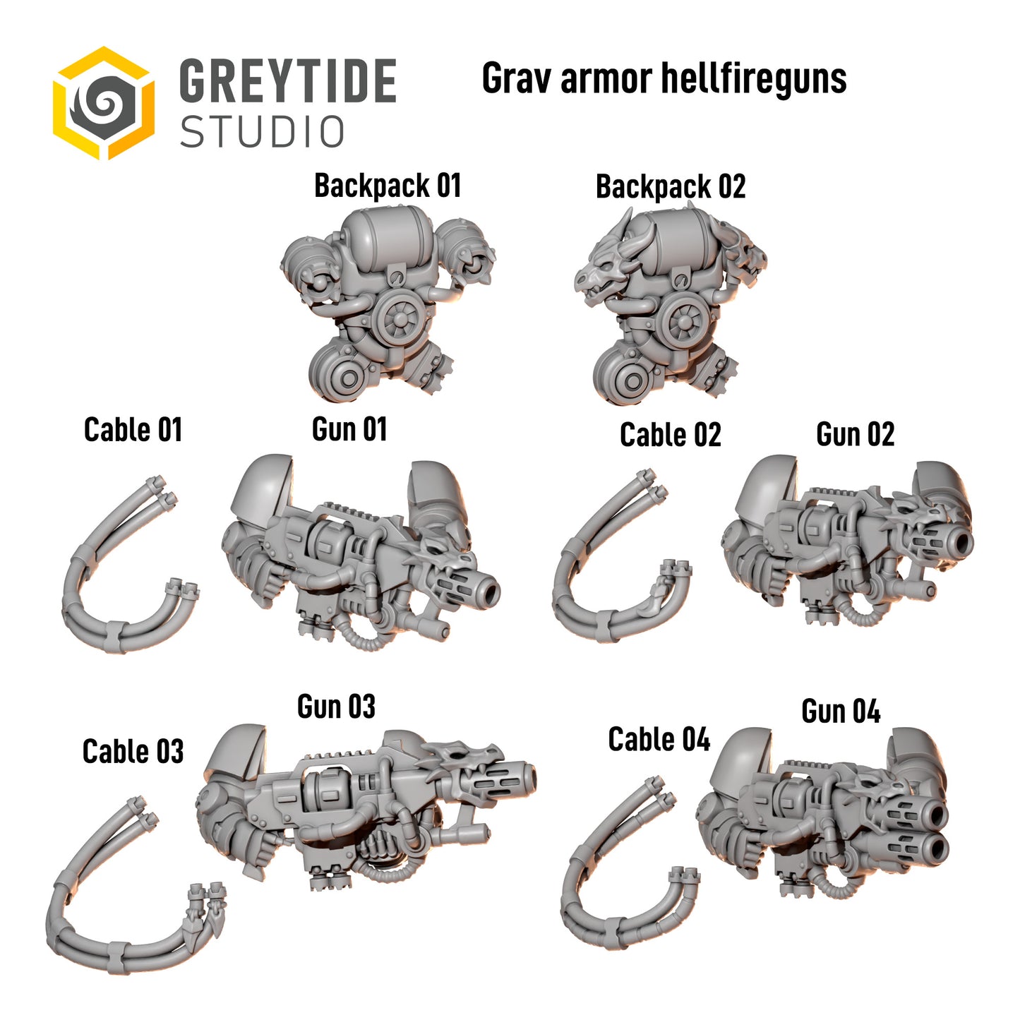 3d Printed Anvil Wardens Hellfire Guns by Greytide Studio
