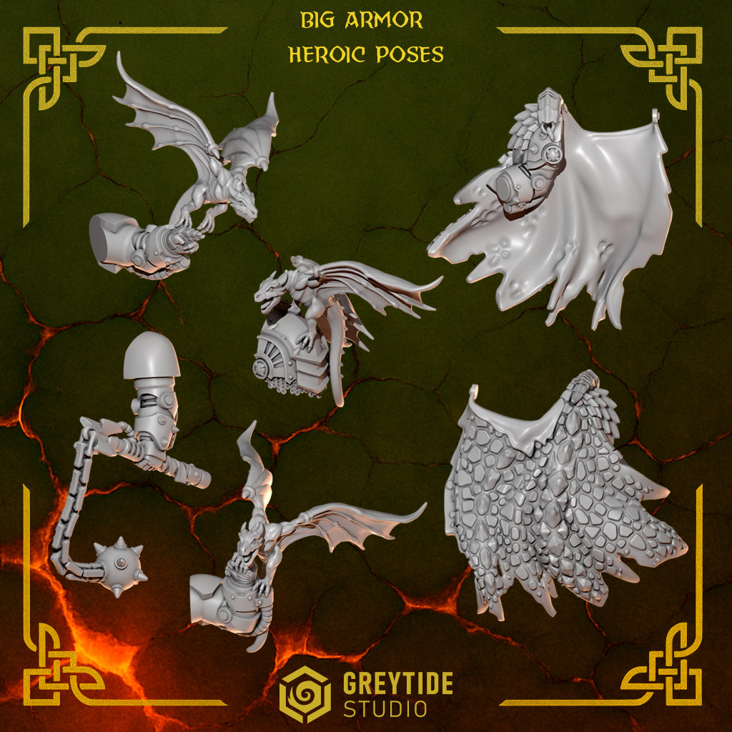 3d Printed Anvil Wardens Big Armor Hero Upgrade Kit by Greytide Studio