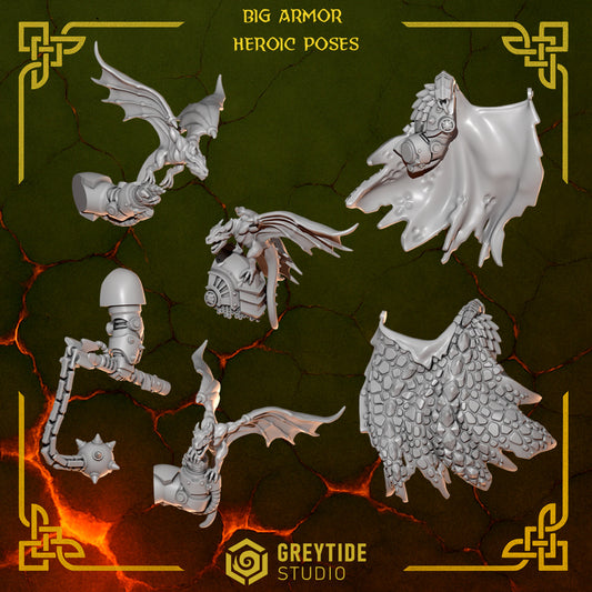 3d Printed Anvil Wardens Big Armor Hero Upgrade Kit by Greytide Studio