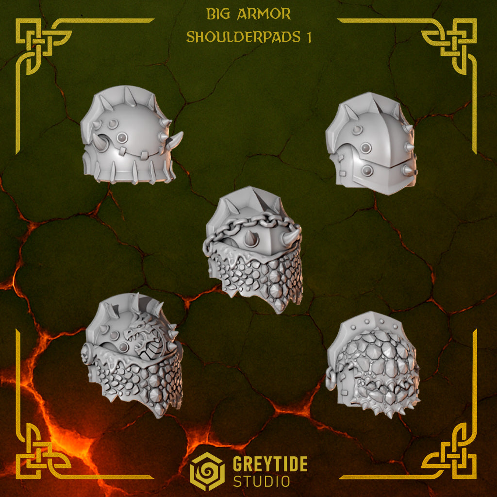 3d Printed Anvil Wardens Chunky Shoulderpads by Greytide Studio