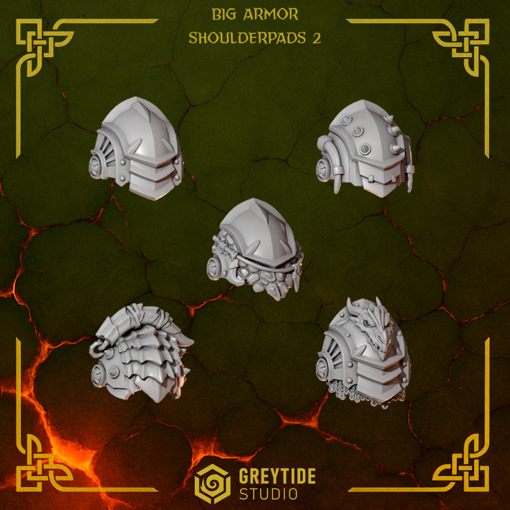 3d Printed Anvil Wardens Chunky Shoulderpads by Greytide Studio