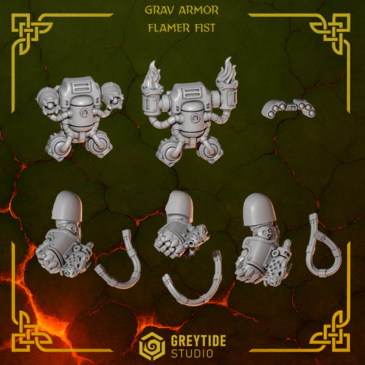 3d Printed Anvil Wardens Flamer Fists by Greytide Studio