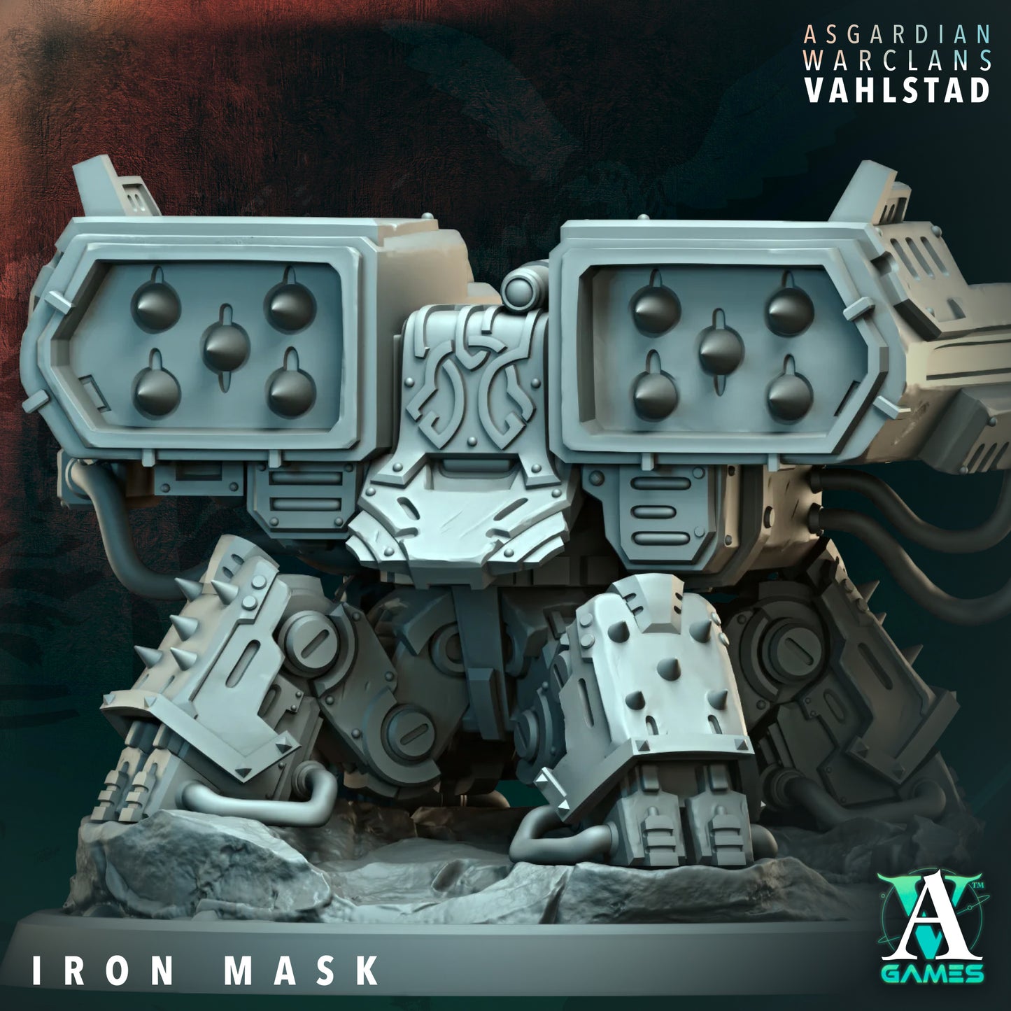 3D Printed Iron Mask by Archvillain Games