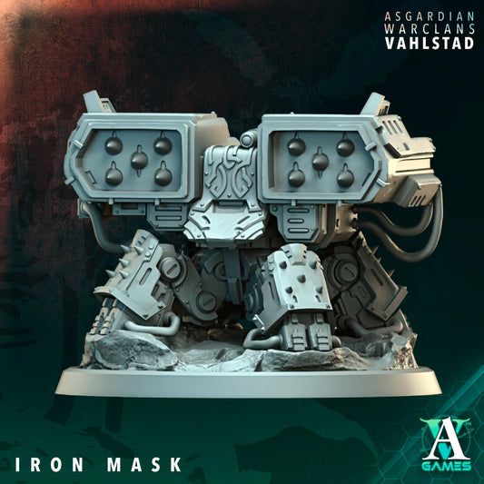 3D Printed Iron Mask by Archvillain Games