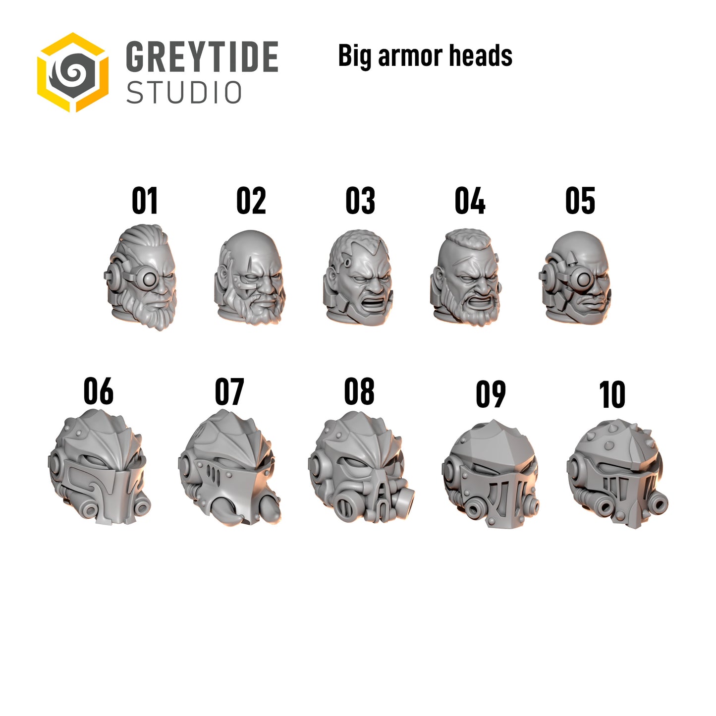 3d Printed Anvil Wardens Big Heads x10 by Greytide Studio
