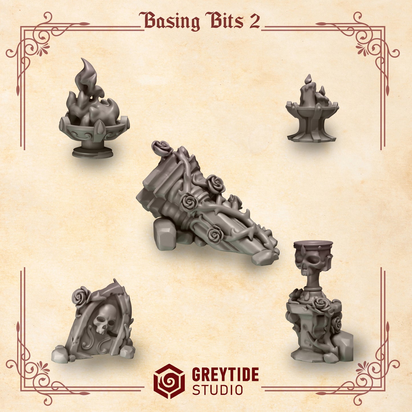 3d Printed Crimson Lords Basing Bits by Greytide Studio