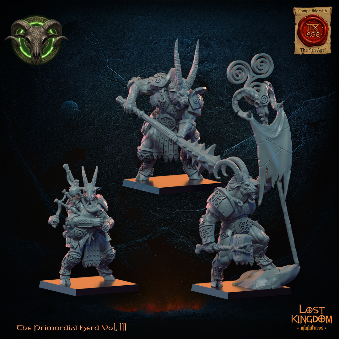 3D Printed Longhorn Herd Command Group by Lost Kingdom Miniatures
