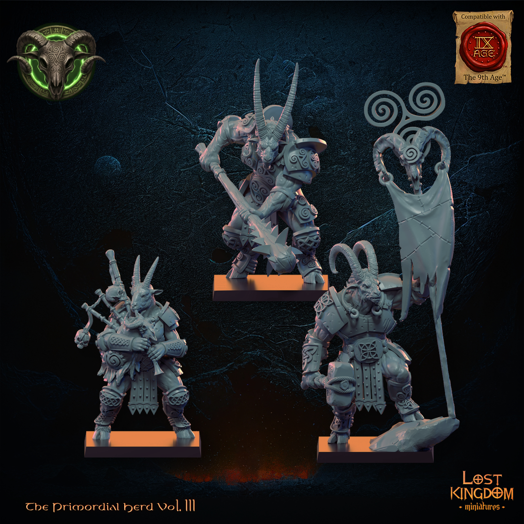3D Printed Longhorn Herd Command Group by Lost Kingdom Miniatures
