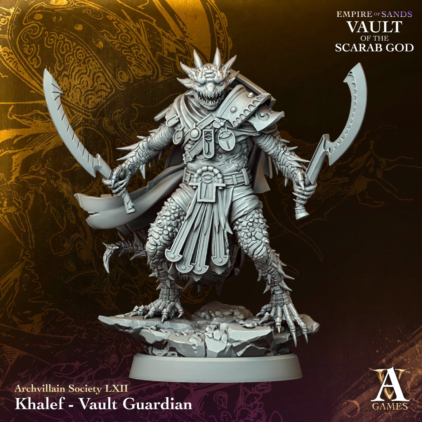 3D Printed Khalef - Vault Guardian by Archvillain Games