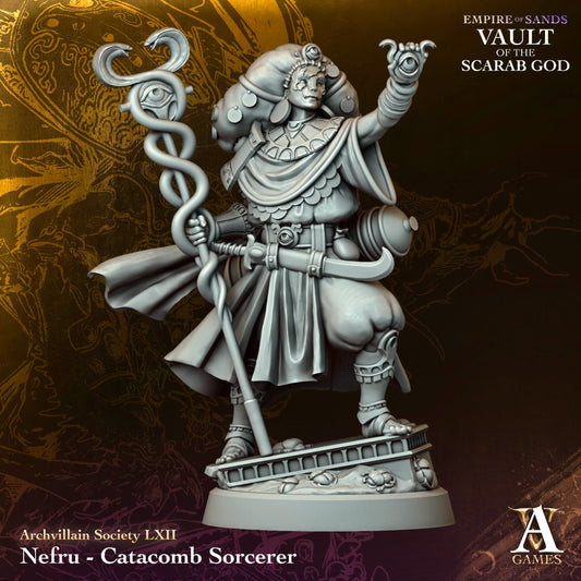 3D Printed Nefru - Catacomb Sorcerer by Archvillain Games