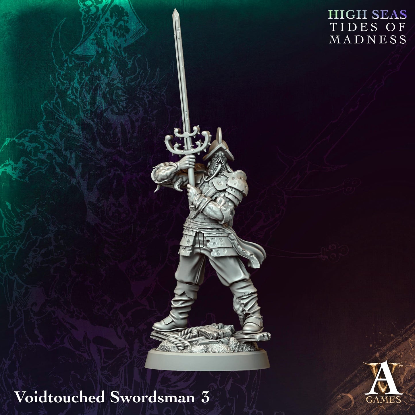 3D Printed Voidtouched Swordsmen by Archvillain Games