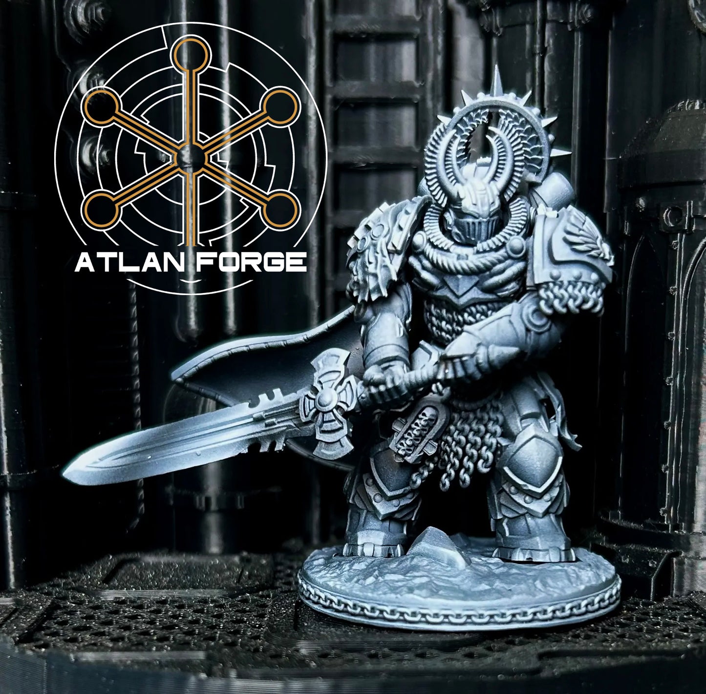 3d Printed Templar Aegis Captain by Atlan Forge Miniatures