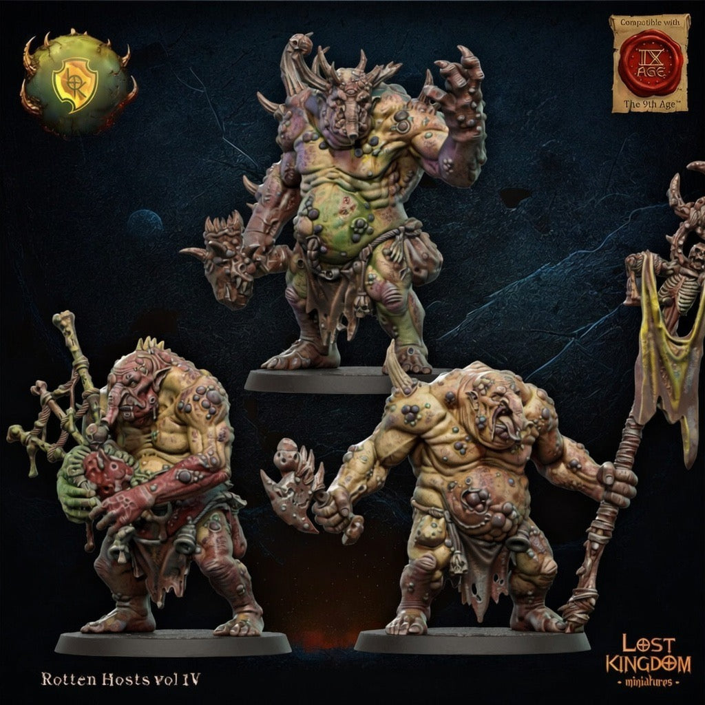 3D Printed Noxious Trolls Command Group by Lost Kingdom Miniatures