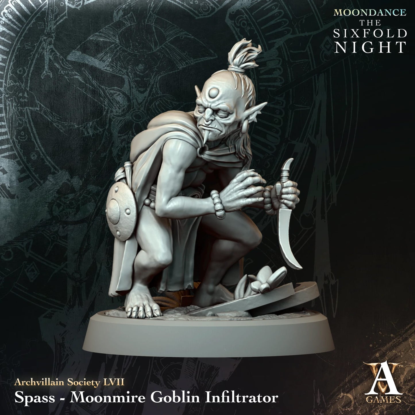 3D Printed Spass - Moonmire Goblin Infiltrator by Archvillain Games