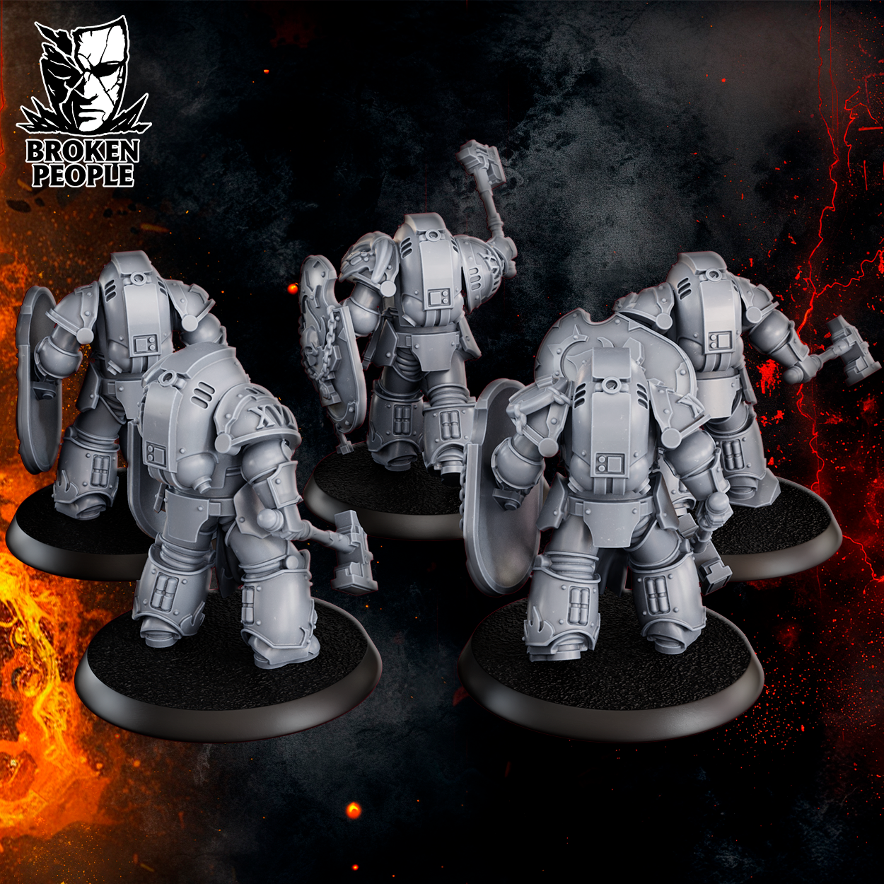 3d Printed MagmaForged Squad x5 by DakkaDakka Miniatures