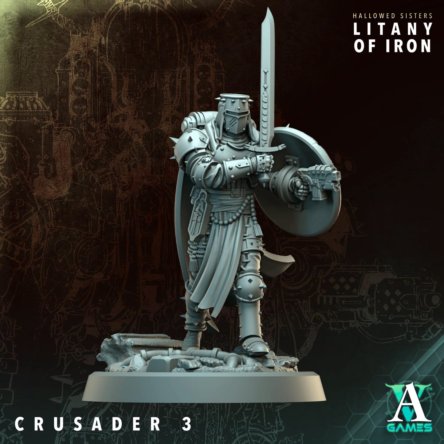 3D Printed Crusaders by Archvillain Games