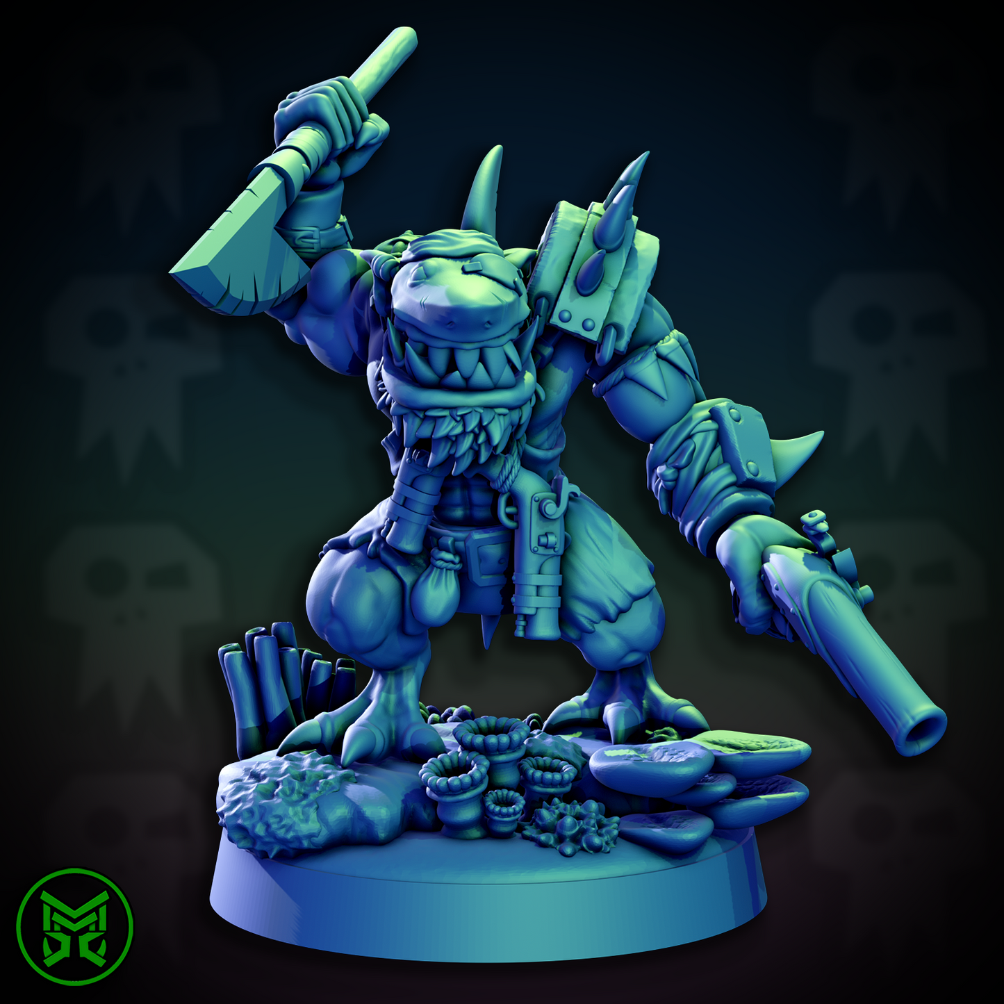 3d Printed Pirate Ork Beast Boys by Mekka Miniatures