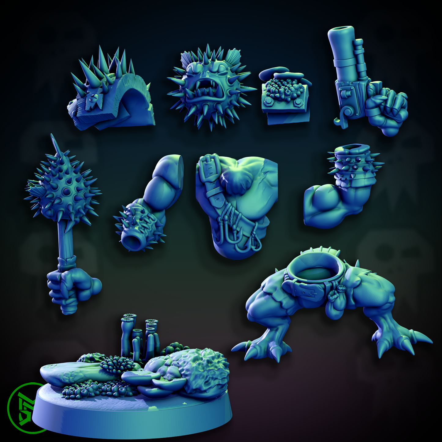 3d Printed Pirate Ork Beast Boys by Mekka Miniatures