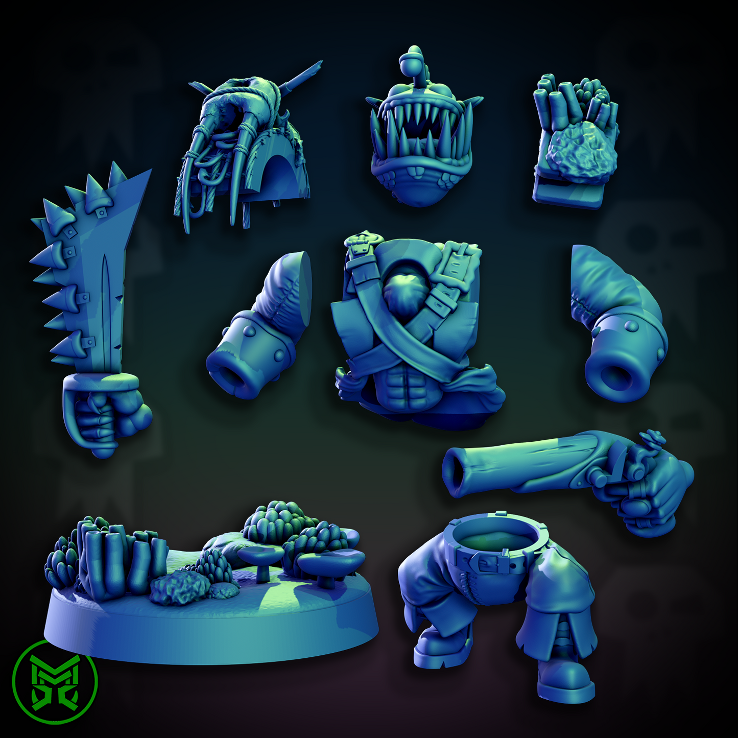 3d Printed Pirate Ork Beast Boys by Mekka Miniatures