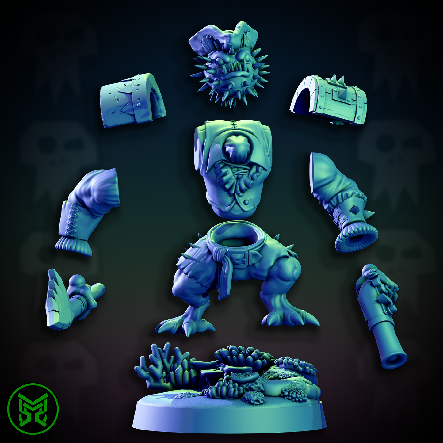 3d Printed Pirate Ork Beast Boys #2 by Mekka Miniatures