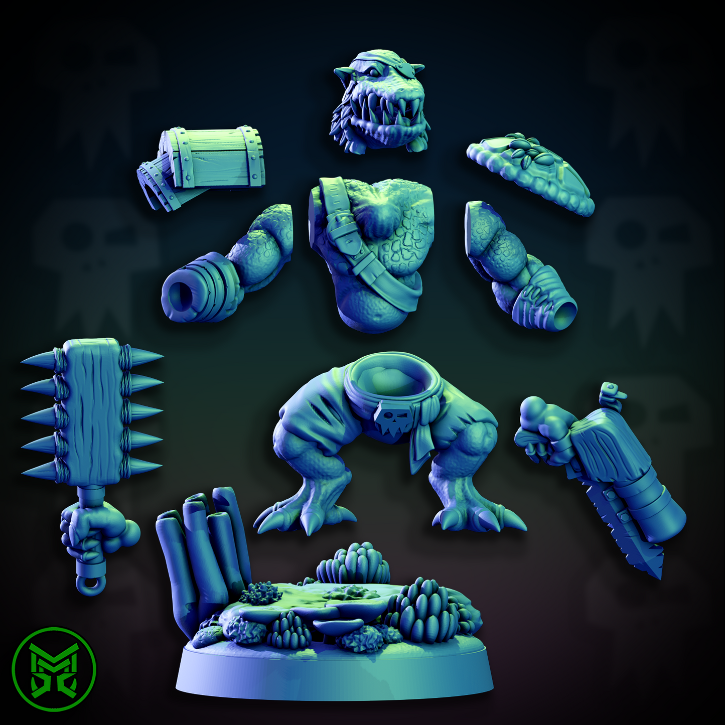 3d Printed Pirate Ork Beast Boys #2 by Mekka Miniatures