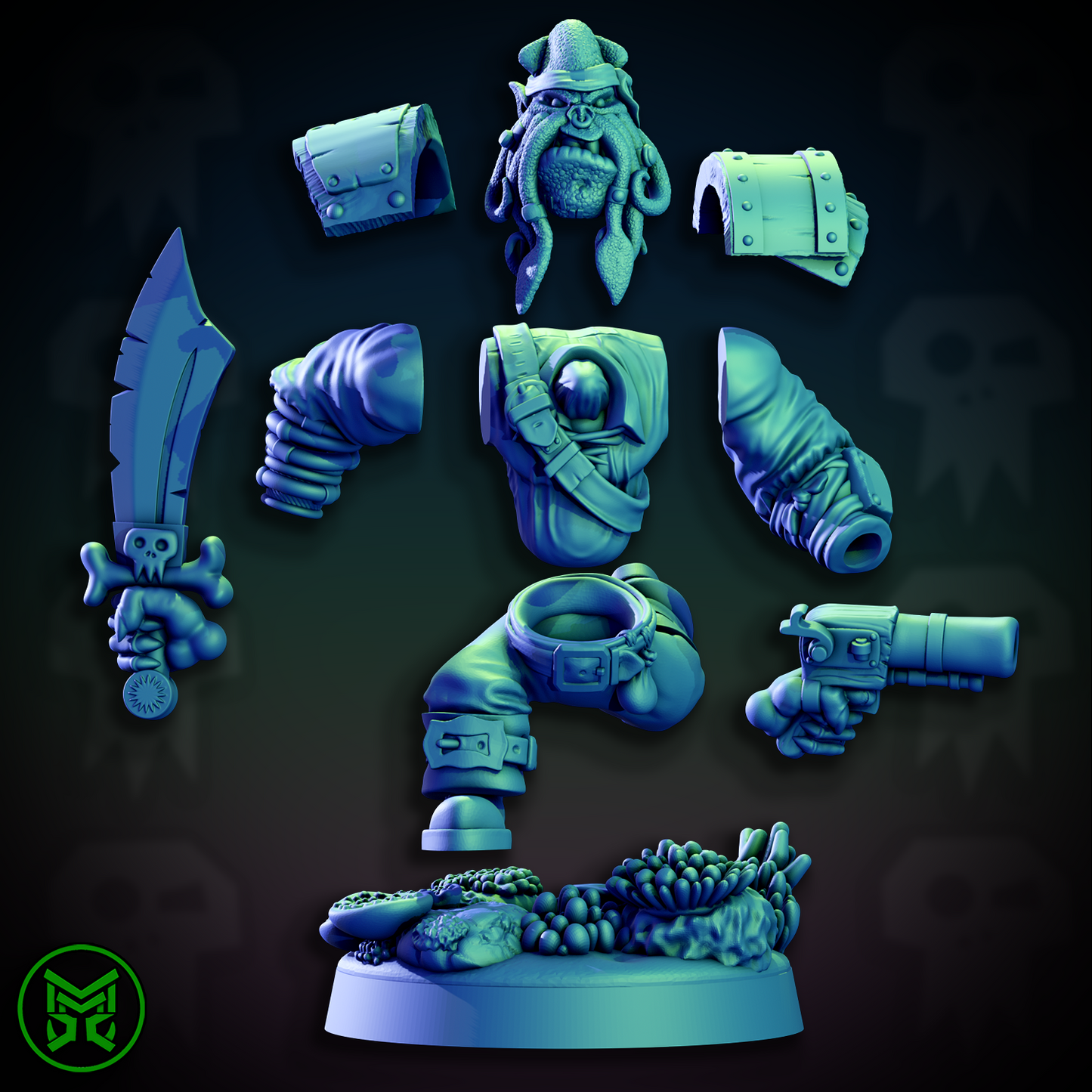 3d Printed Pirate Ork Beast Boys #2 by Mekka Miniatures
