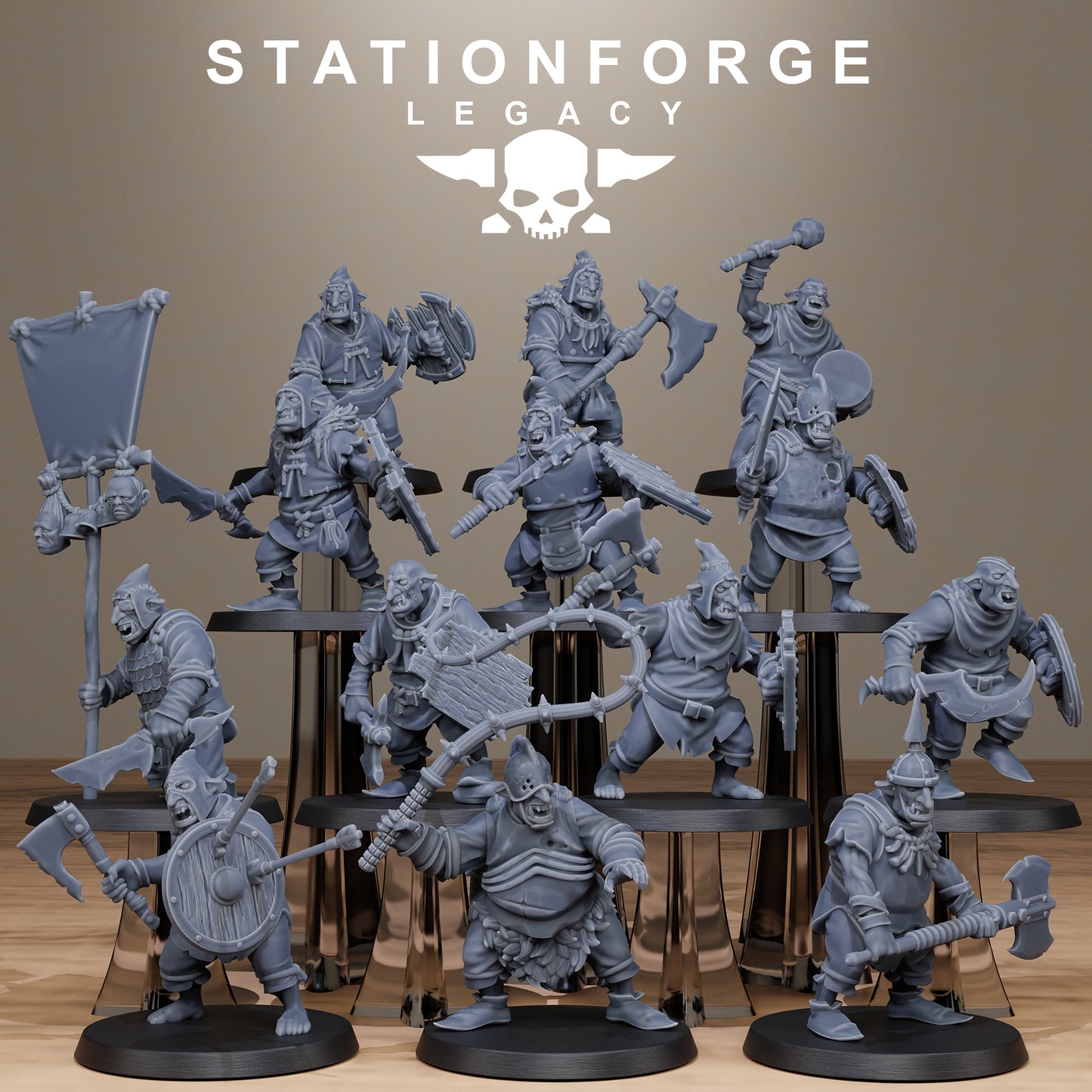 3D Printed Chaosvale Hobgoblins by StationForge Legacy Miniatures