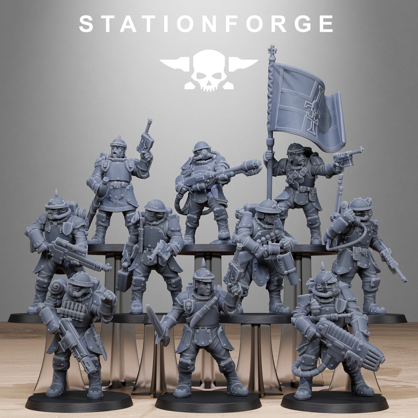 3D Printed GrimGuard Bastioners by StationForge Miniatures