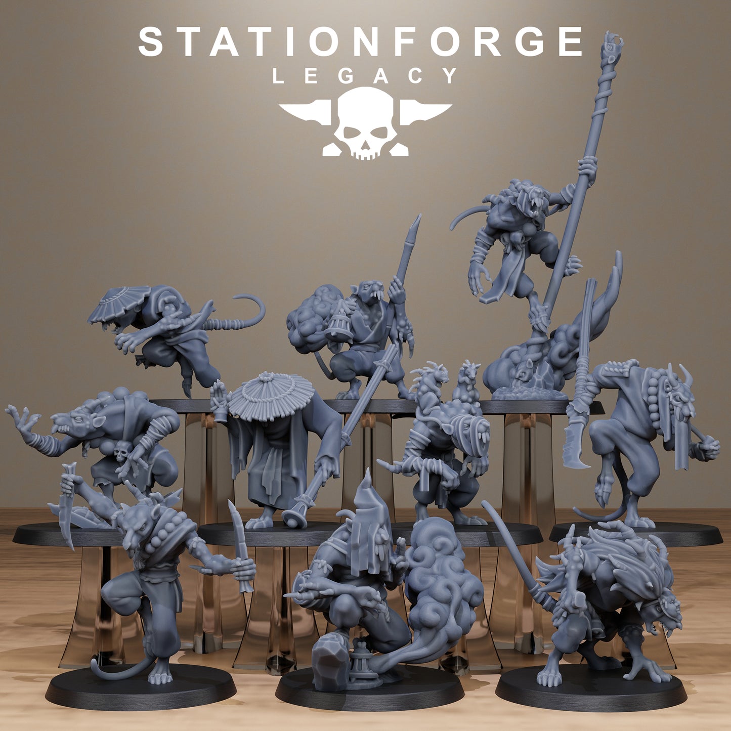 3D Printed Rotfang Monks by Stationforge Legacy Miniatures