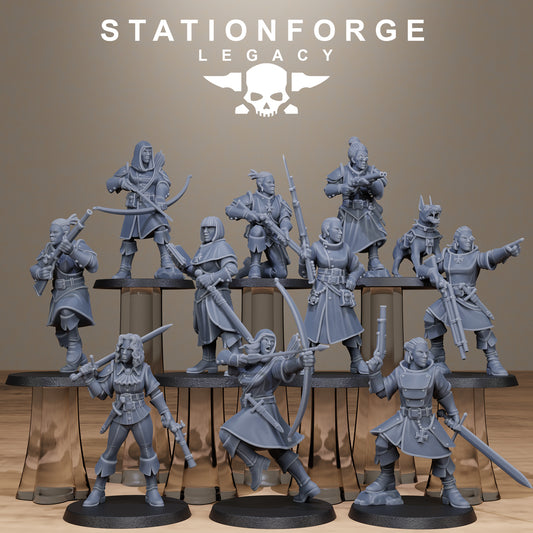 3D Printed Thorncrest Hunter Sisters by StationForge Miniatures