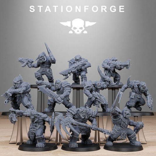 3D Printed Orkaz Biotech Looters by StationForge Miniatures