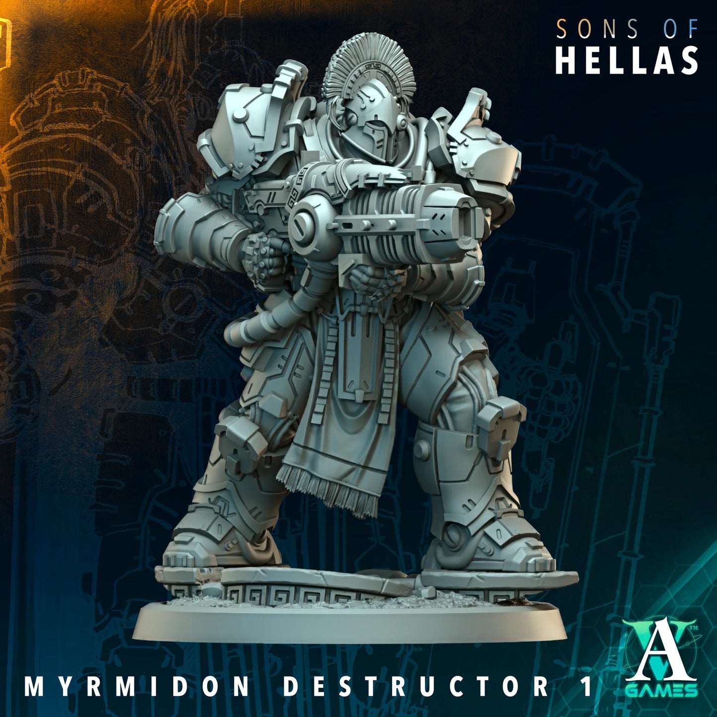 3D Printed Myrmidon Destructors by Archvillain Games