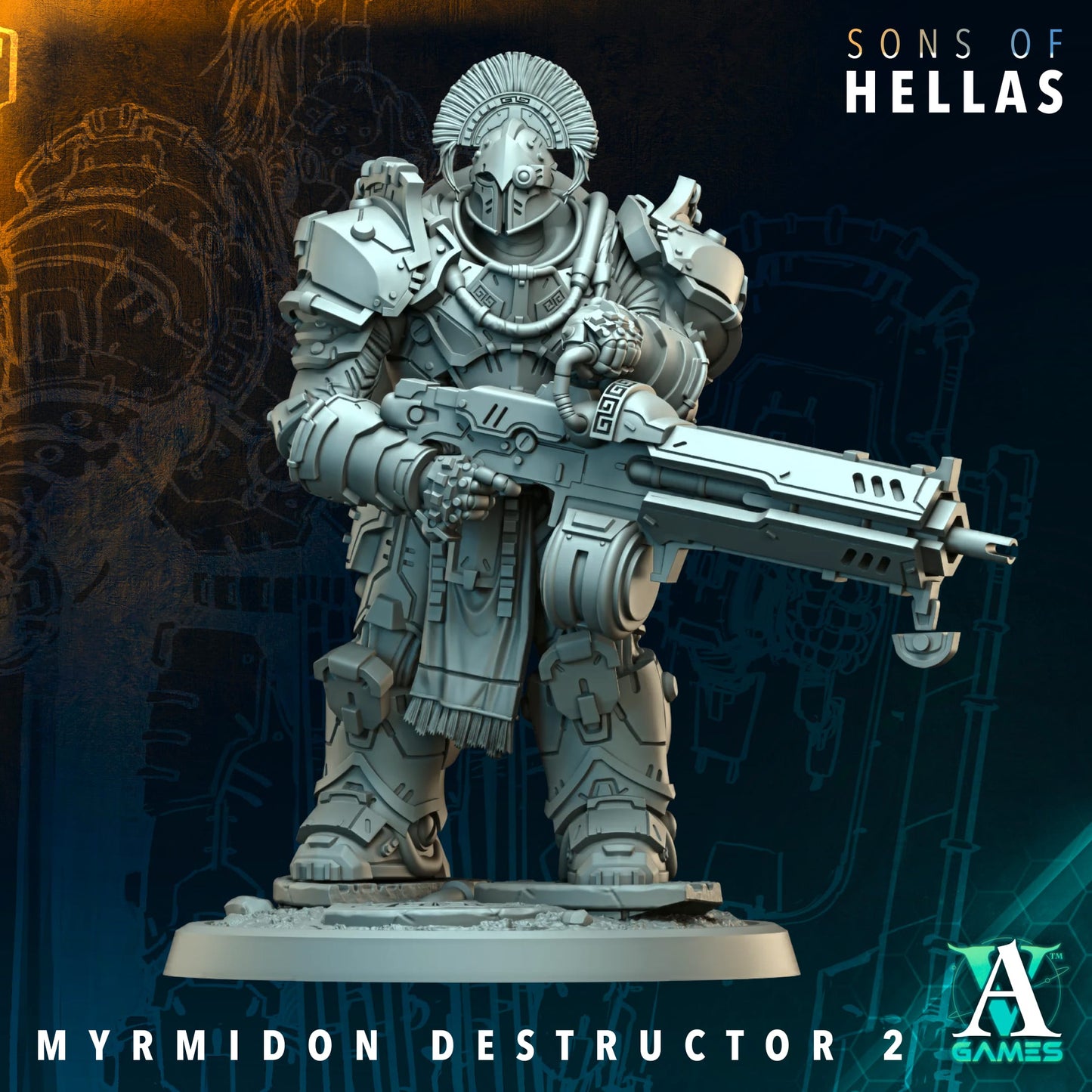 3D Printed Myrmidon Destructors by Archvillain Games