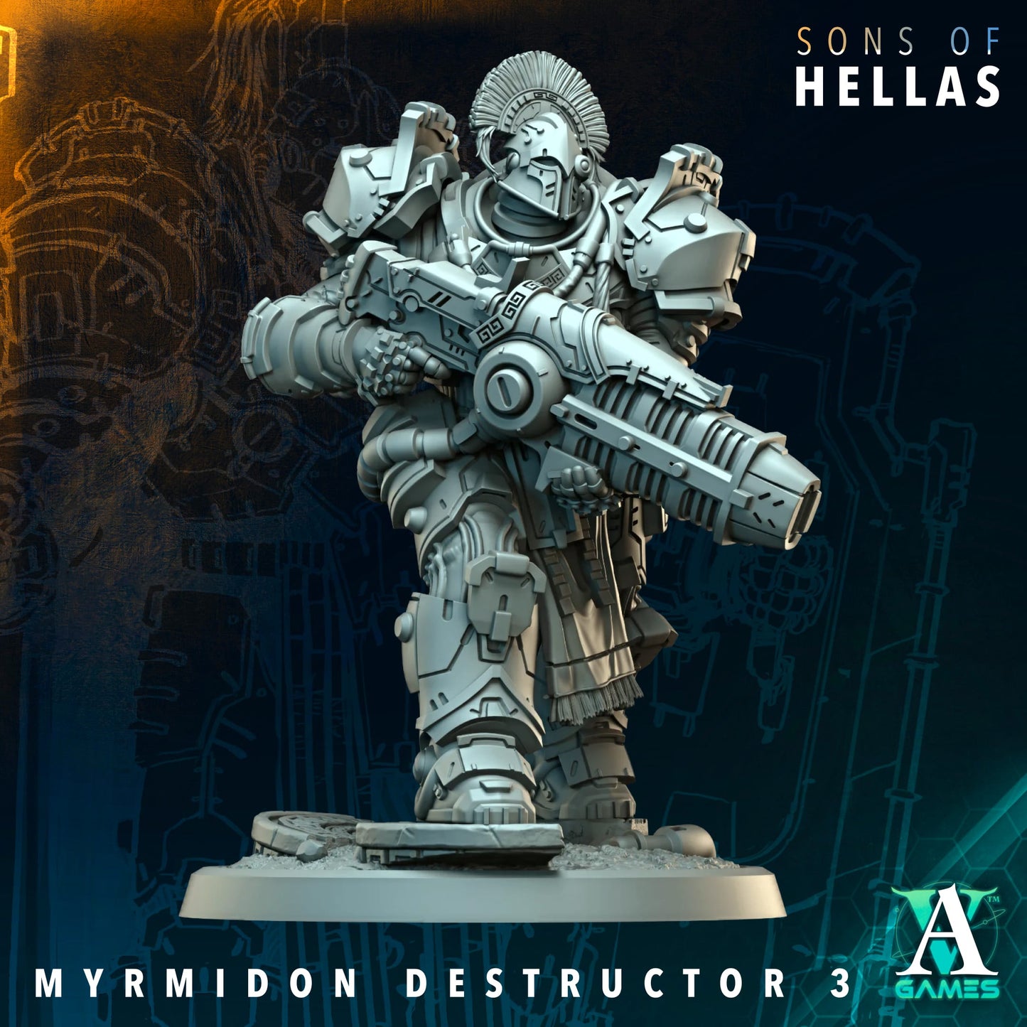 3D Printed Myrmidon Destructors by Archvillain Games