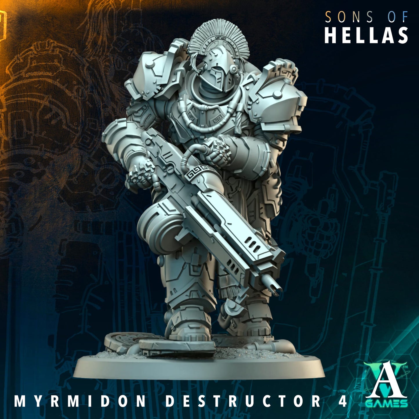3D Printed Myrmidon Destructors by Archvillain Games