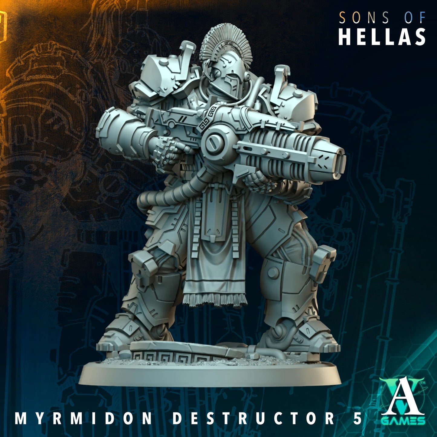 3D Printed Myrmidon Destructors by Archvillain Games