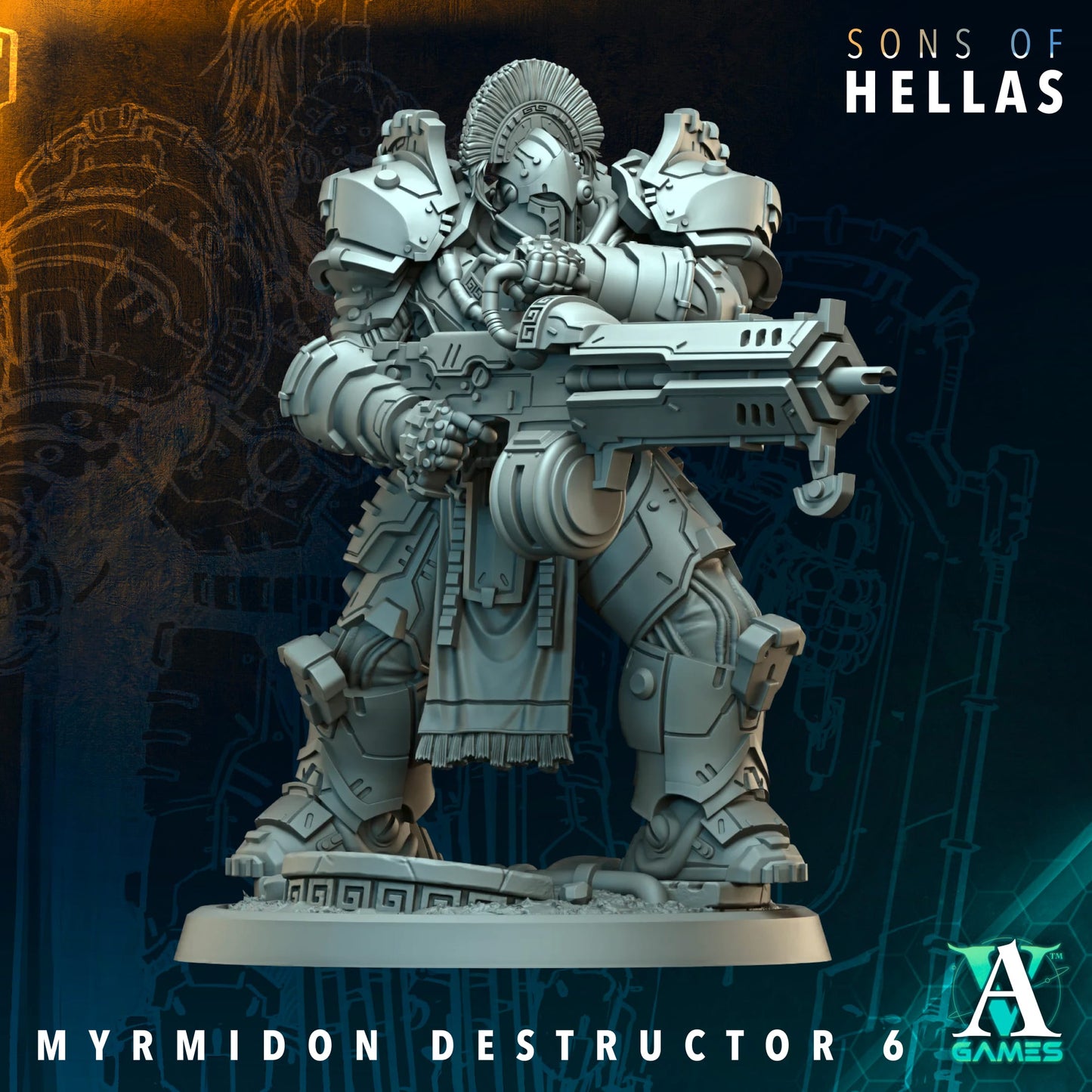 3D Printed Myrmidon Destructors by Archvillain Games