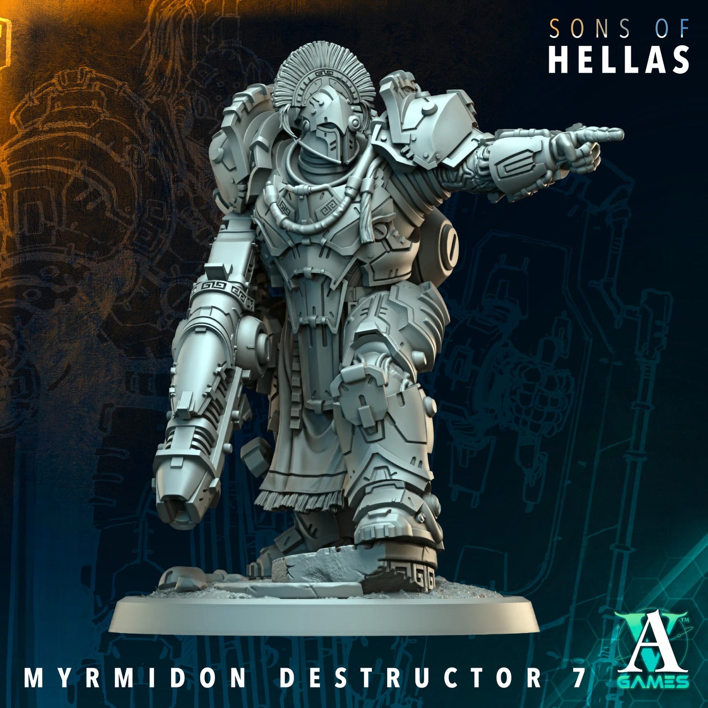 3D Printed Myrmidon Destructors by Archvillain Games