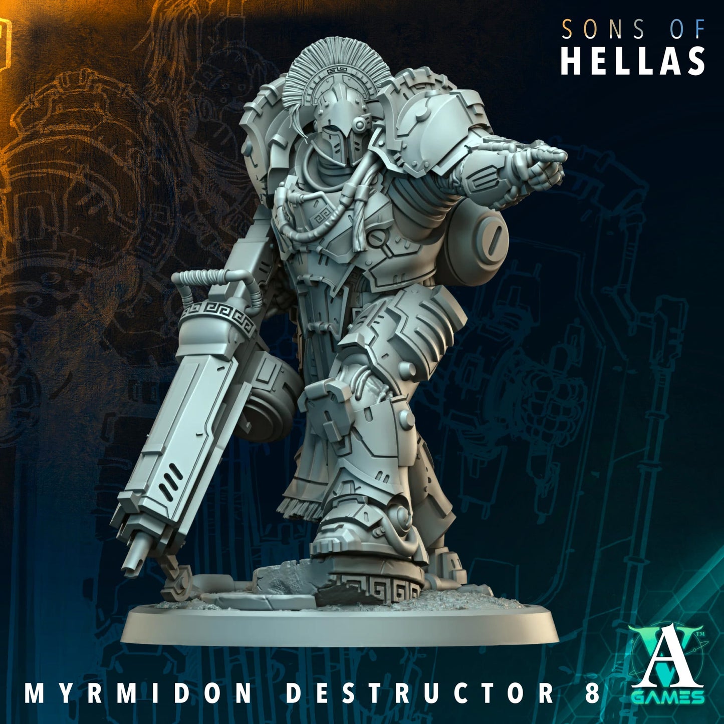 3D Printed Myrmidon Destructors by Archvillain Games