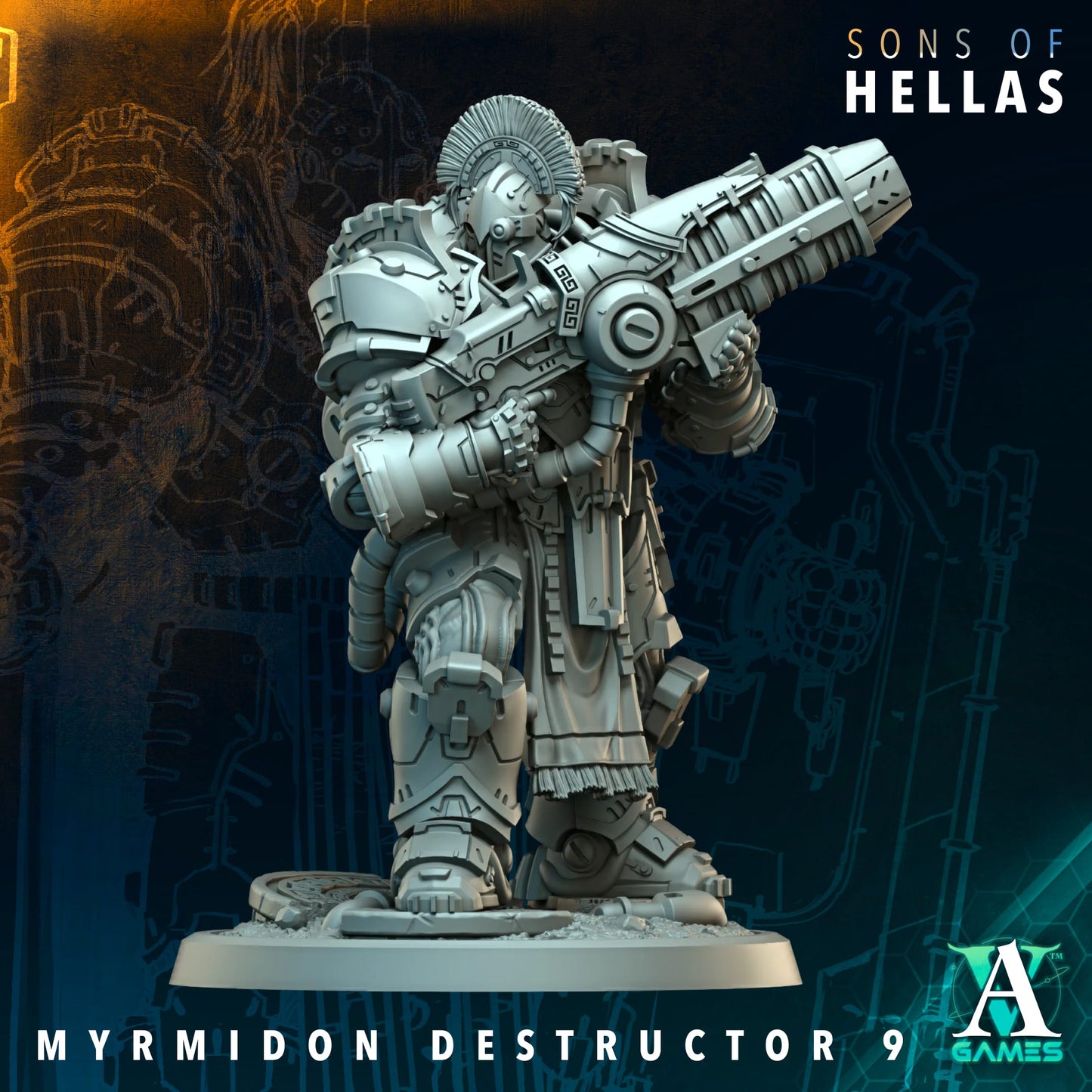 3D Printed Myrmidon Destructors by Archvillain Games