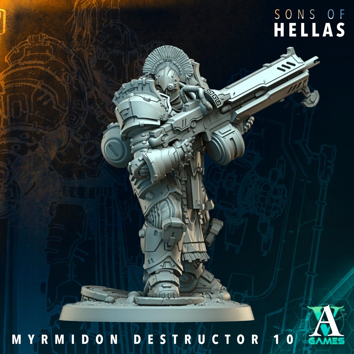 3D Printed Myrmidon Destructors by Archvillain Games
